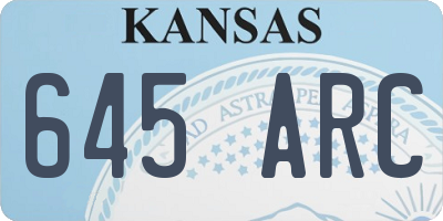 KS license plate 645ARC