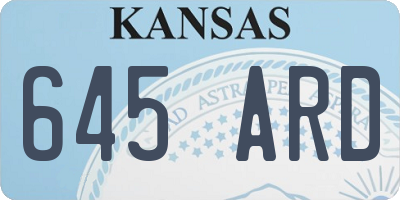 KS license plate 645ARD