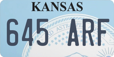 KS license plate 645ARF