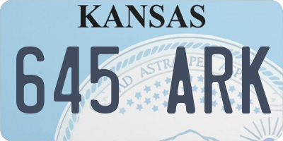 KS license plate 645ARK