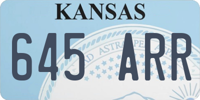 KS license plate 645ARR