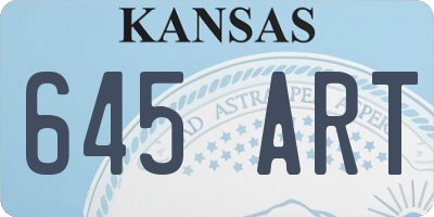 KS license plate 645ART