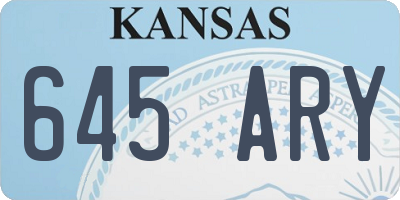 KS license plate 645ARY