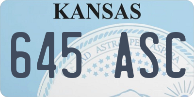 KS license plate 645ASC