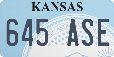 KS license plate 645ASE