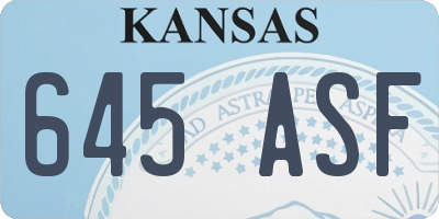 KS license plate 645ASF