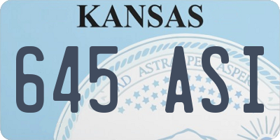 KS license plate 645ASI