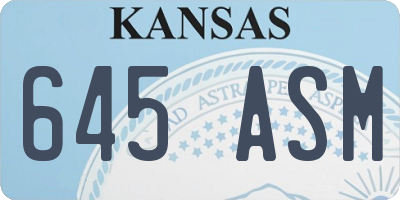 KS license plate 645ASM