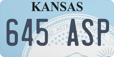 KS license plate 645ASP