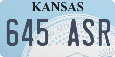 KS license plate 645ASR