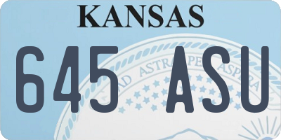 KS license plate 645ASU