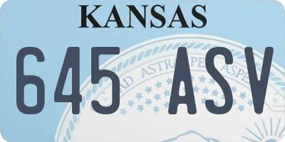 KS license plate 645ASV