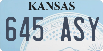 KS license plate 645ASY