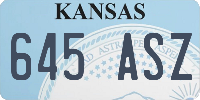 KS license plate 645ASZ