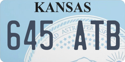 KS license plate 645ATB