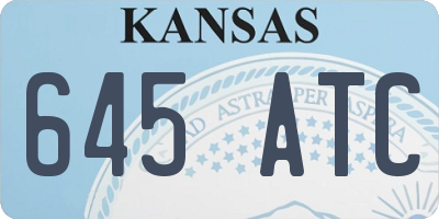 KS license plate 645ATC