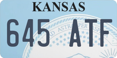 KS license plate 645ATF