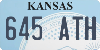 KS license plate 645ATH