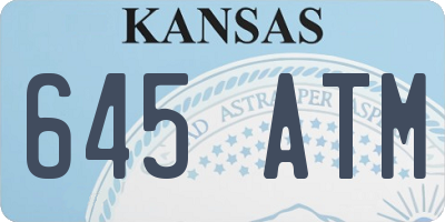 KS license plate 645ATM