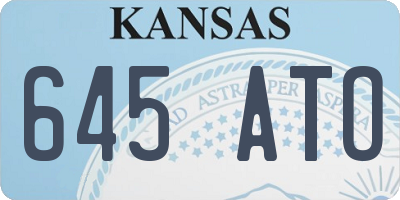 KS license plate 645ATO