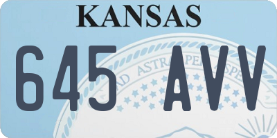 KS license plate 645AVV