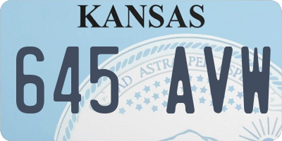 KS license plate 645AVW