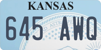 KS license plate 645AWQ