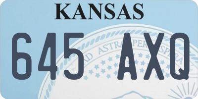 KS license plate 645AXQ