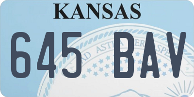 KS license plate 645BAV