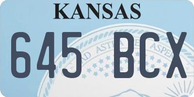 KS license plate 645BCX