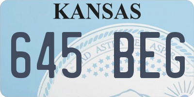 KS license plate 645BEG