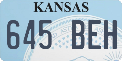 KS license plate 645BEH