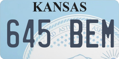 KS license plate 645BEM
