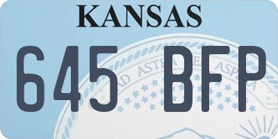 KS license plate 645BFP
