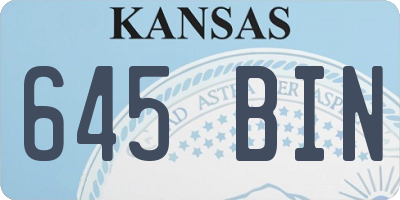 KS license plate 645BIN
