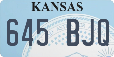 KS license plate 645BJQ