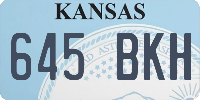 KS license plate 645BKH