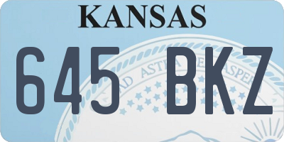 KS license plate 645BKZ
