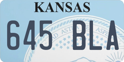 KS license plate 645BLA