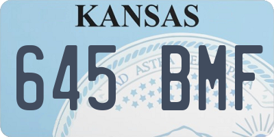 KS license plate 645BMF