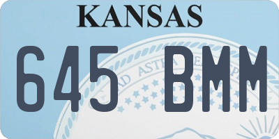 KS license plate 645BMM