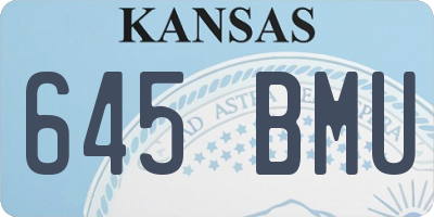KS license plate 645BMU