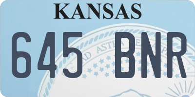 KS license plate 645BNR
