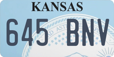 KS license plate 645BNV