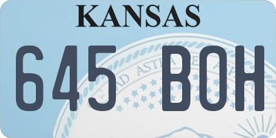 KS license plate 645BOH