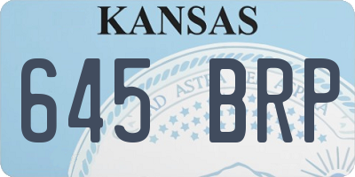 KS license plate 645BRP