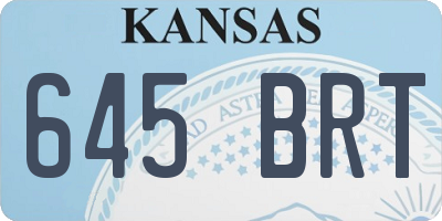 KS license plate 645BRT
