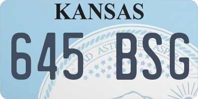 KS license plate 645BSG