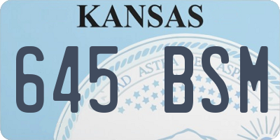 KS license plate 645BSM