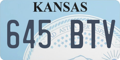 KS license plate 645BTV